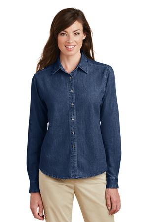 [LSP10] Port & Company - Ladies Long Sleeve Value Denim Shirt. LSP10