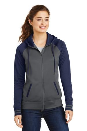 [LST236] Sport-Tek Ladies Sport-Wick Varsity Fleece Full-Zip Hooded Jacket. LST236