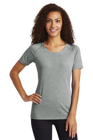 [LST400] Sport-Tek Ladies PosiCharge Tri-Blend Wicking Scoop Neck Raglan Tee. LST400