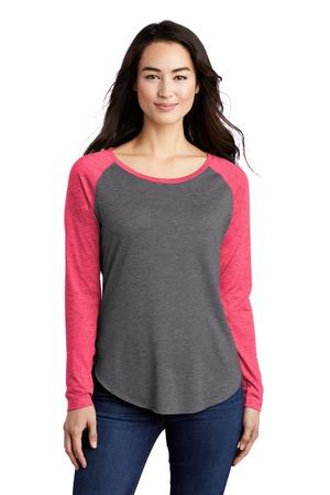 [LST400LS] Sport-Tek Ladies PosiCharge Long Sleeve Tri-Blend Wicking Scoop Neck Raglan Tee LST400LS