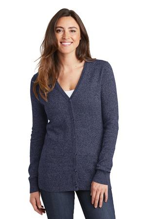 [LSW415] Port Authority Ladies Marled Cardigan Sweater. LSW415