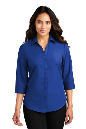 [LW102] Port Authority Ladies 3/4-Sleeve Carefree Poplin Shirt. LW102