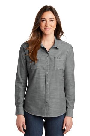 [LW380] Port Authority Ladies Slub Chambray Shirt. LW380