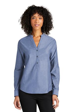 [LW382] Port Authority Ladies Long Sleeve Chambray Easy Care Shirt LW382