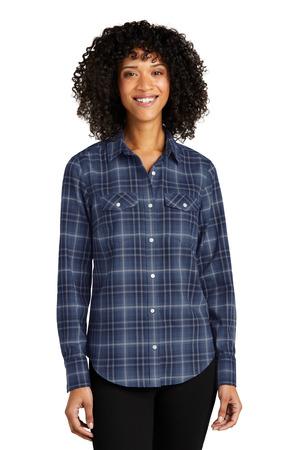 [LW672] Port Authority Ladies Long Sleeve Ombre Plaid Shirt LW672