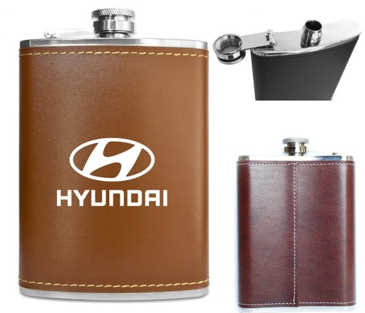 [LF6998] Walters Leather Premium Stainless Steel Hip Flask - 8 Oz. LF6998