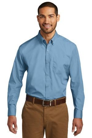 [W100] Port Authority Long Sleeve Carefree Poplin Shirt. W100