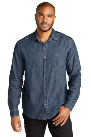 [W676] Port Authority Long Sleeve Perfect Denim Shirt W676