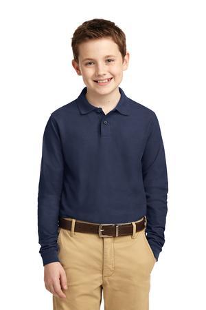 [Y500LS] Port Authority Youth Long Sleeve Silk Touch Polo. Y500LS