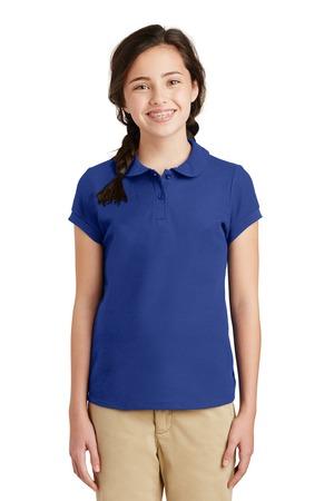 [YG503] Port Authority Girls Silk Touch Peter Pan Collar Polo. YG503