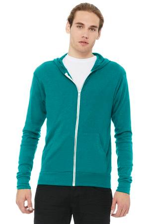 [BC3939] BELLA+CANVAS Unisex Triblend Full-Zip Lightweight Hoodie. BC3939