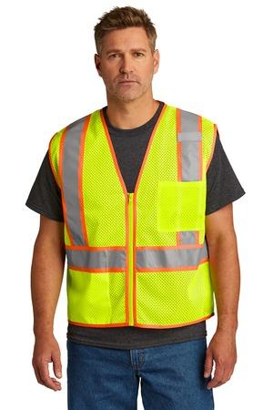 [1581901] CornerStone ANSI 107 Class 2 Mesh Zippered Two-Tone Vest. CSV103