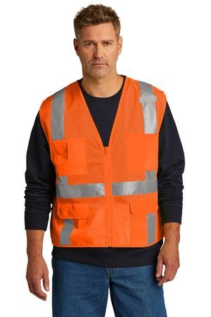 [CSV104] CornerStone ANSI 107 Class 2 Mesh Six-Pocket Zippered Vest. CSV104