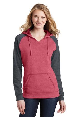 [DT296] District Women's Lightweight Fleece Raglan Hoodie. DT296