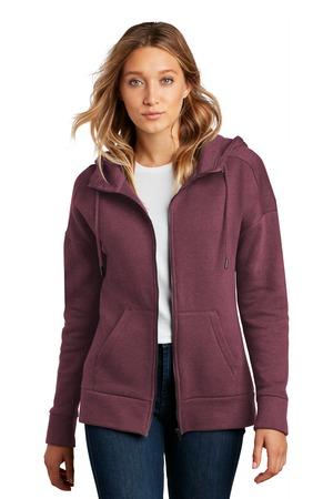 [DT1104] District Women's Perfect Weight Fleece Drop Shoulder Full-Zip Hoodie DT1104