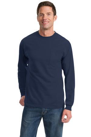 [PC61LSP] Port & Company - Long Sleeve Essential Pocket Tee. PC61LSP