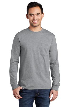 [PC61LSPT] Port & Company Tall Long Sleeve Essential Pocket Tee. PC61LSPT