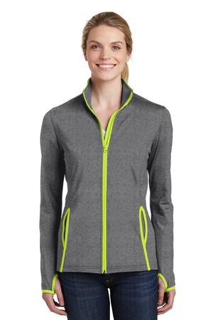 [LST853] Sport-Tek Ladies Sport-Wick Stretch Contrast Full-Zip Jacket. LST853