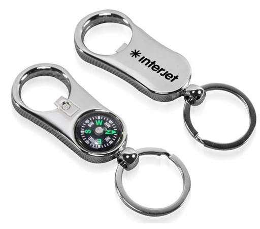 [MB1249] Metal Bottle Opener Compass Keychain. MB1249