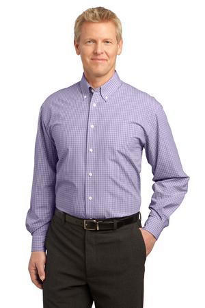 [S639] Port Authority Plaid Pattern Easy Care Shirt. S639