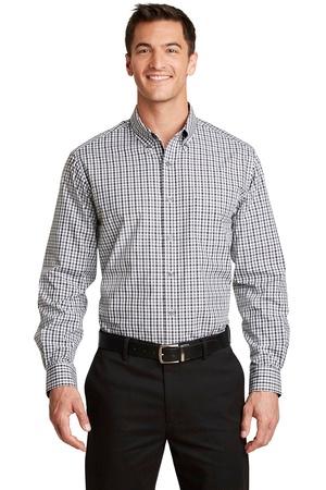 [S654] Port Authority Long Sleeve Gingham Easy Care Shirt. S654