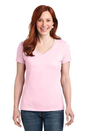 [S04V] Hanes Ladies Perfect-T Cotton V-Neck T-Shirt. S04V