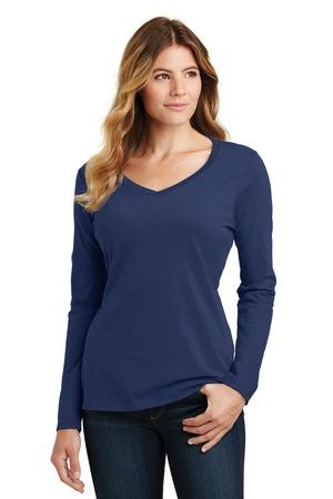 [LPC450VLS] Port & Company Ladies Long Sleeve Fan Favorite V-Neck Tee. LPC450VLS