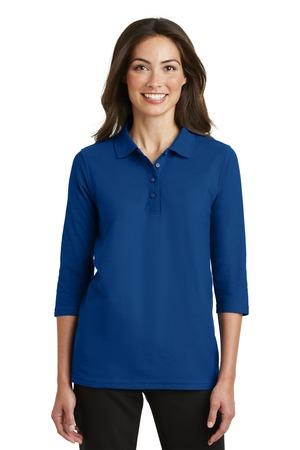 [L562] Port Authority Ladies Silk Touch 3/4-Sleeve Polo. L562