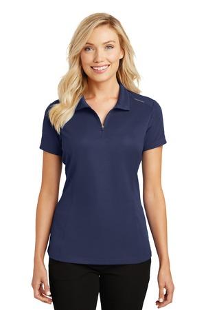 [L580] Port Authority Ladies Pinpoint Mesh Zip Polo. L580