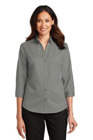 [L665] Port Authority Ladies 3/4-Sleeve SuperPro Twill Shirt. L665