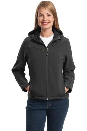 [L706] Port Authority Ladies Textured Hooded Soft Shell Jacket. L706