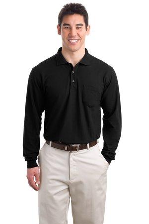 [K500LSP] Port Authority Long Sleeve Silk Touch Polo with Pocket. K500LSP