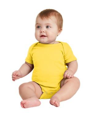 [RS4400] Rabbit Skins Infant Short Sleeve Baby Rib Bodysuit. RS4400