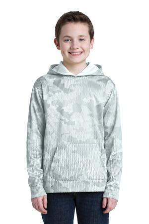 [YST240] Sport-Tek Youth Sport-Wick CamoHex Fleece Hooded Pullover. YST240