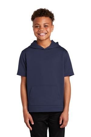 [YST251] Sport-Tek Youth Sport-Wick Fleece Short Sleeve Hooded Pullover. YST251