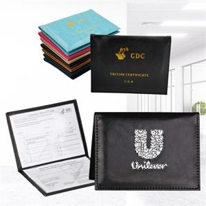 [VH3000] Leatherette Vaccine Card Holder - Deboss / Aluminum Foil. VH3000