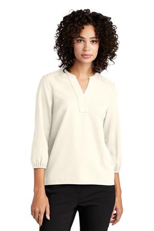 [MM2011] MERCER+METTLE Women's Stretch Crepe 3/4-Sleeve Blouse MM2011