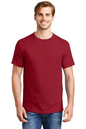 [5190] Hanes Beefy-T - 100% Cotton T-Shirt with Pocket. 5190