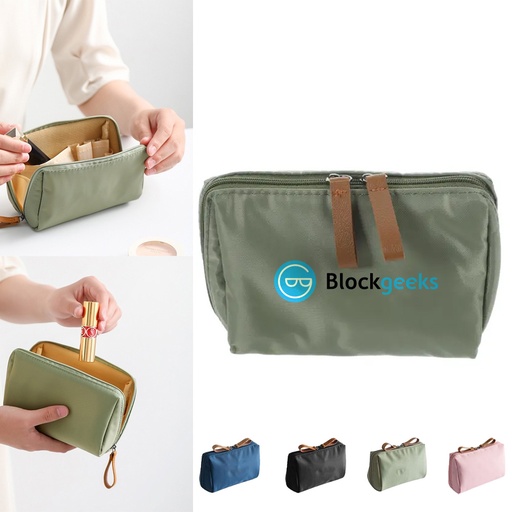 Nylon Cosmetic Toiletry Bag: Gold Zippers. CS2526