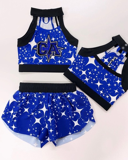 Cheerleader uniform with Sleevless top and shorts. SJ7021