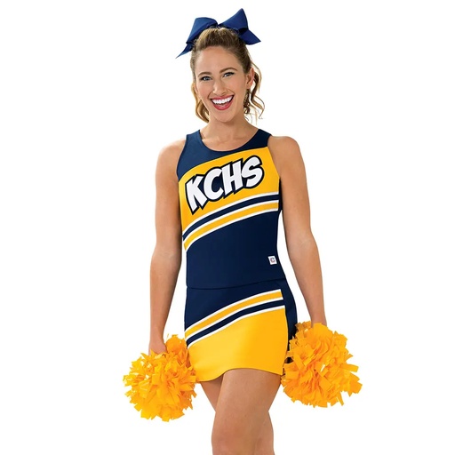 Poly-Knit Cheerleader Uniform Sleevless top and skirt. SJ7034