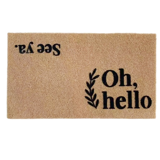 [DM2395] Classic Coir Doormat - High-Quality Polyester Outdoor Mat. DM2395