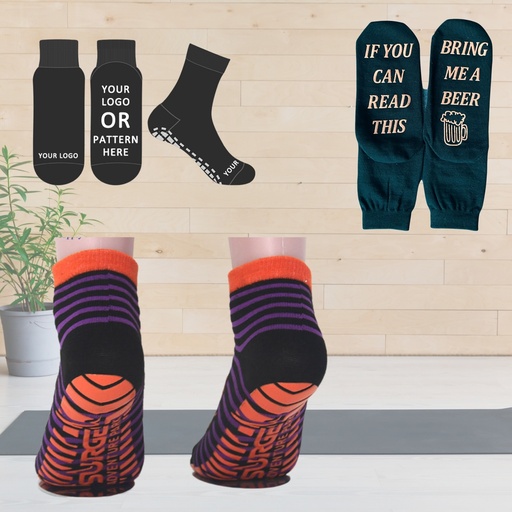 [CS2855] Anti Slip Grip Crew Socks. CS2855