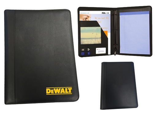 [1384039_PWB5783] Author Premium Padfolio w/ 3 Ring Binders - Leatherette. PWB5783