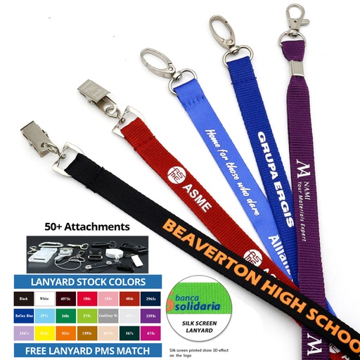 [LL2395] Custom 1/2" Polyester Lanyard - Silk Screen. LL2395