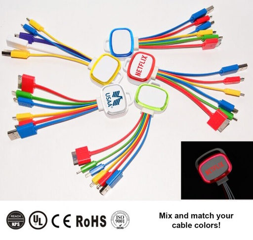 [AC6085] 5-In-1 Mobile USB Charging Cable - LED. AC6085