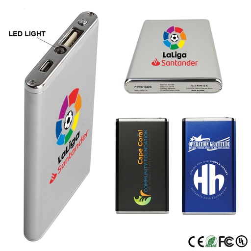 UL Certified Battery Power Bank with LED Flashlight - 3000mAh. PB4880