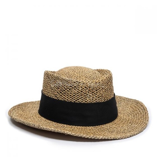 [STW-100B] Lined Gambler Straw Hat -  Hatband